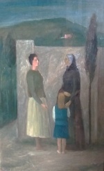 Eugenio Rossi Colloquio 1946 68x44 olio Eugenio Rossi Colloquio 1946 68x44 olio